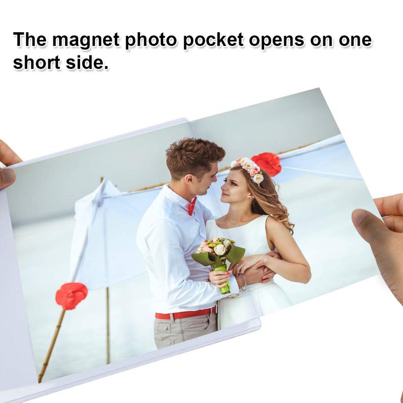 Tebik 15 Pack Magnetic Picture Frames, Holds 8.5 x 11 Inches Photos Pictures, A4 Size White Magnetic Photo Frames with Clear Pocket for Refrigerator,Fridge, Locker, Office Cabinet - Image 3